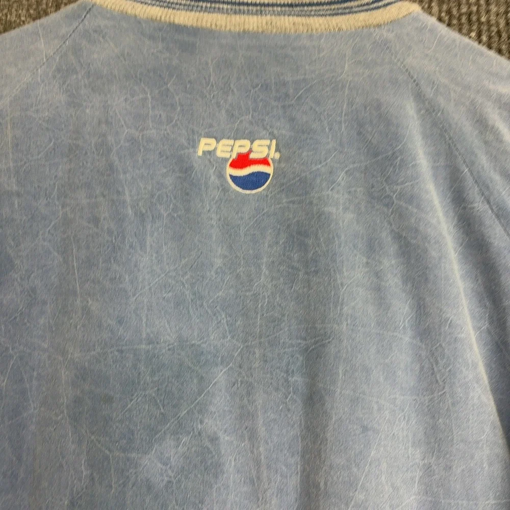 Vintage Pepsi King‎ Louie Jacket Mens XL Blue Cotton Bomber Snap Front USA Style